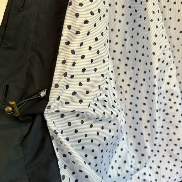 Lands' End Womens L 14-16 Navy Lined Polka Dot Raincoat Machine Wash Pockets - Picture 13 of 13